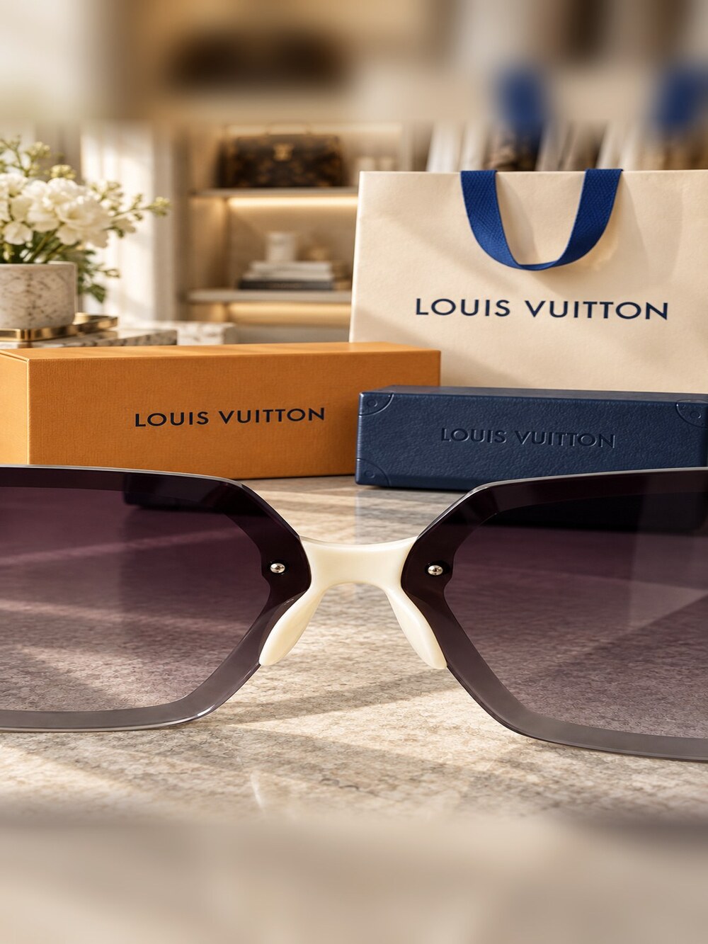 Louis Vuitton White Monogram Shades - Picture 5 of 6